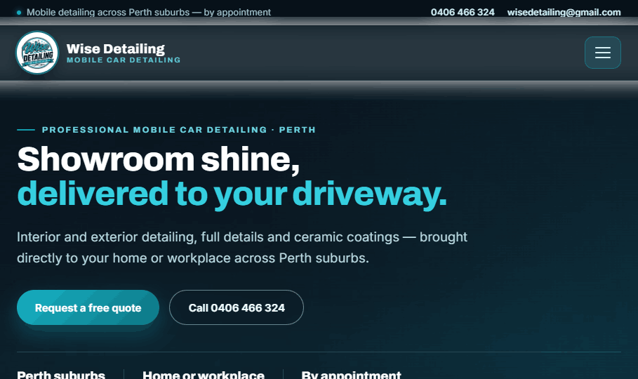 Homepage preview of the Showroom Gloss concept